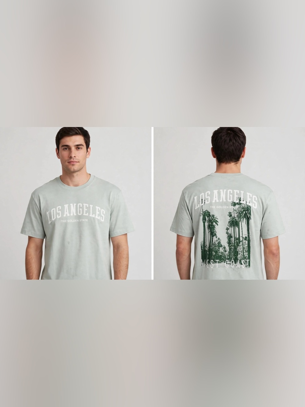 Free Planet Los Angeles West Coast Graphic Tee Green Size Large